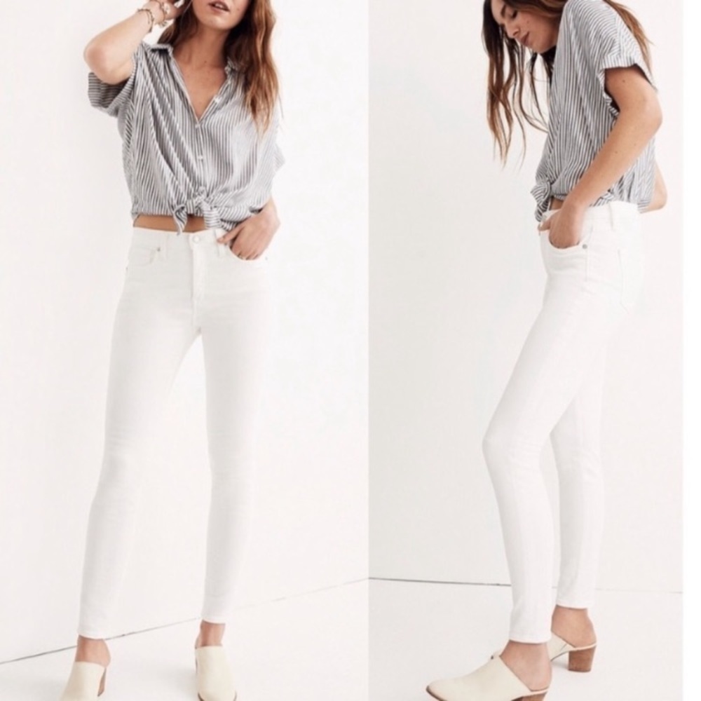 Madewell White High Riser Skinny Jeans Size 24 white summer vocation beach